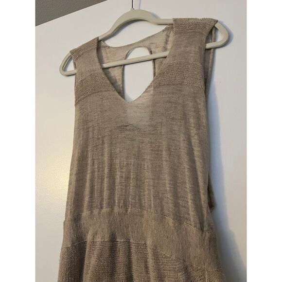 Sita Murt Tan Linen Blend Knit Sleeveless Dress Sz 40/6 - Picture 2 of 6